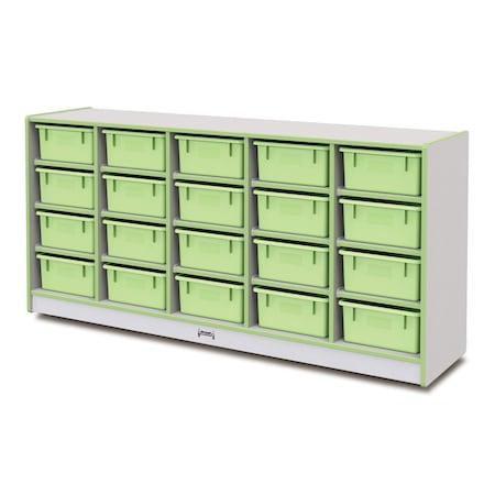 Jonti-Craft Rainbow Accents 20 Tub Mobile Storage, with Tubs, Key Lime Green 4021JCWW130